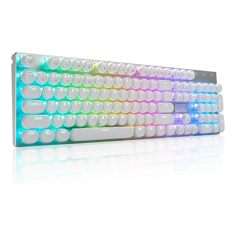 104 nøkler Kablet skrivemaskin Mekanisk RGB-tastatur