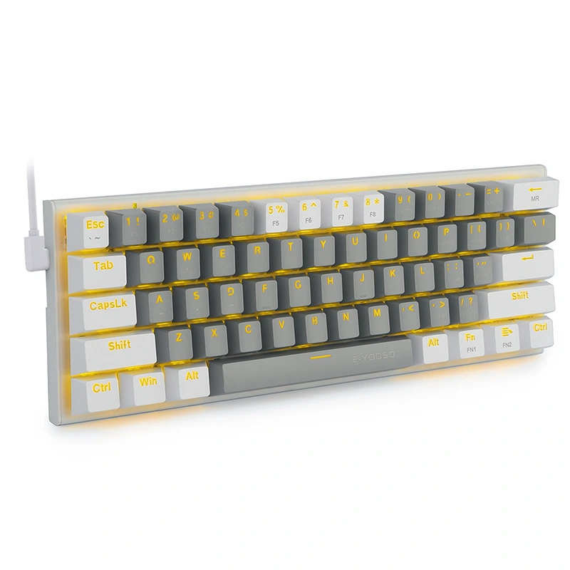 61 nøkkel 60% kablet LED -mekanisk spilltastatur