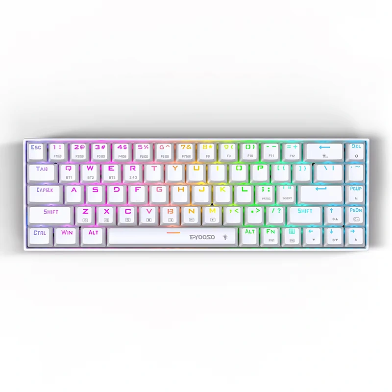 68 Taster RGB trådløst BT 2.4GHz Mekanisk Gaming-tastatur