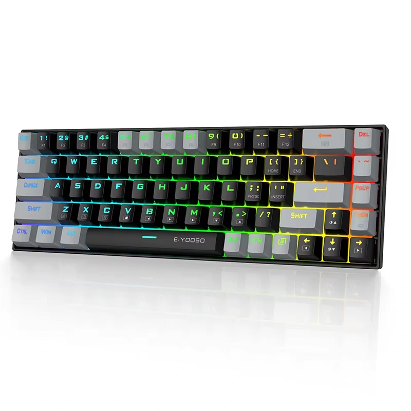 68 nøkler RGB kablet mekanisk spilltastatur