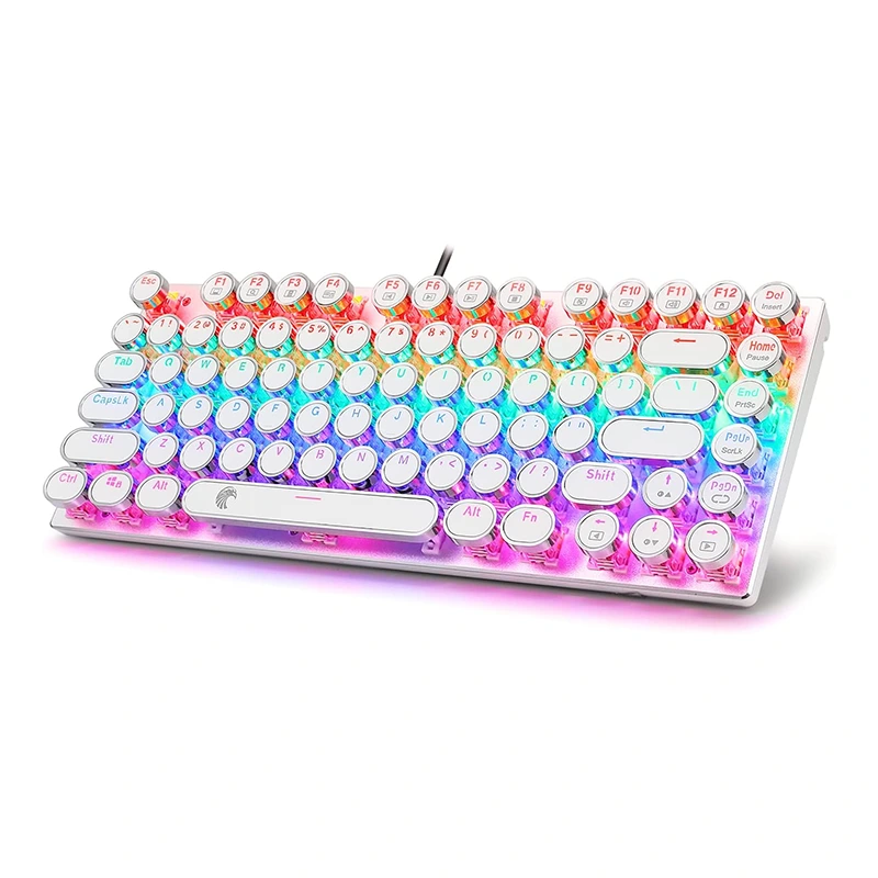 81Keys skrivemaskin mekanisk tastatur regnbue