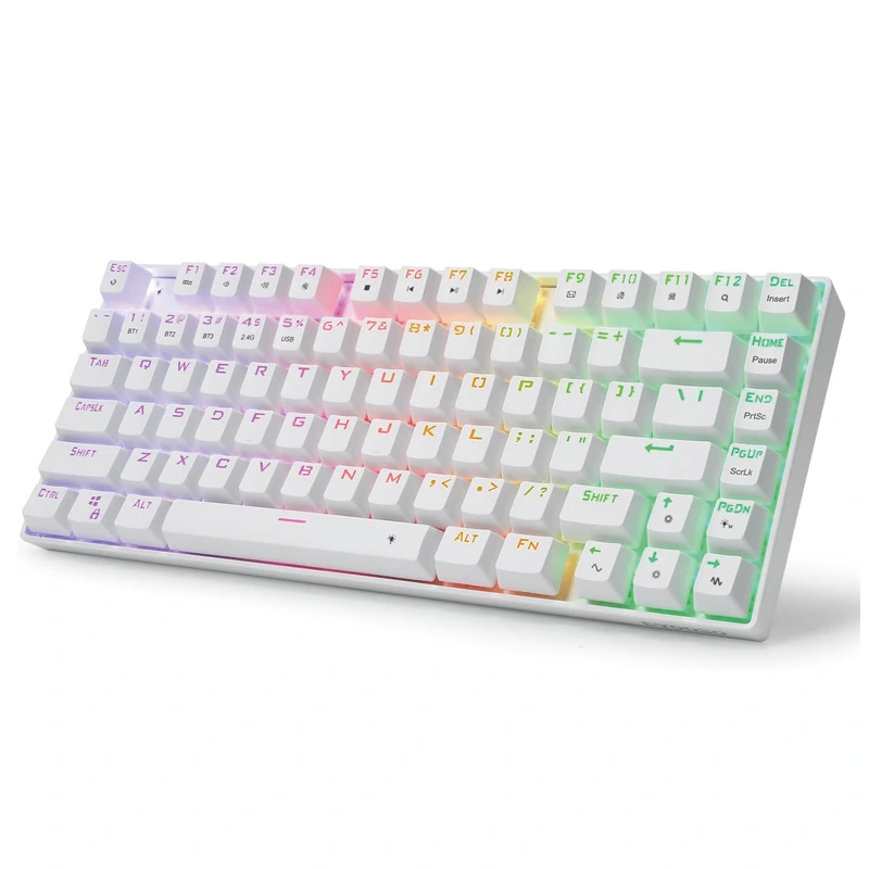 81 taster Trådløst Bluetooth 2,4Ghz RGB mekanisk tastatur
