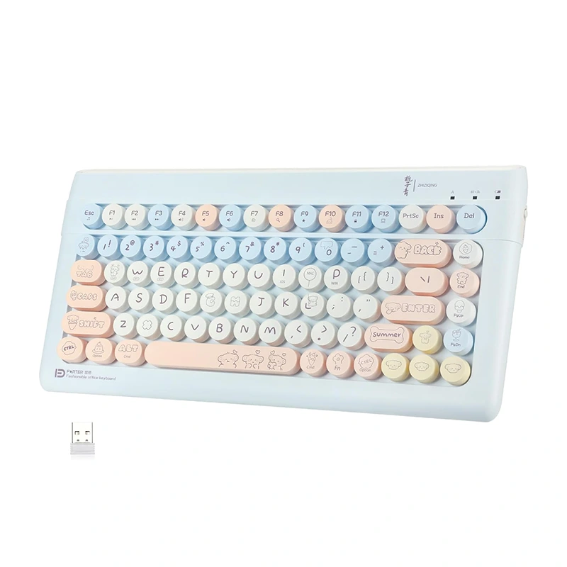 84 tast trådløse tastaturer Bluetooth og 2,4 GHz skrivemaskin