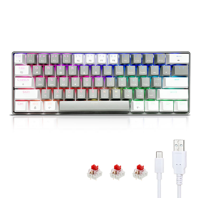 Bærbart 60 % RGB mekanisk spilltastatur